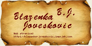 Blaženka Jovešković vizit kartica